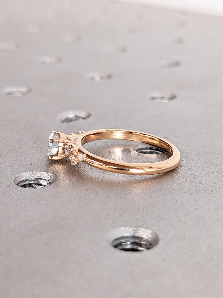 Natural Diamond Cluster Ring | Best Certified Lab Grown Diamond Promise Ring for Her | 18k Round Engagement Ring | Simple White Diamond Ring