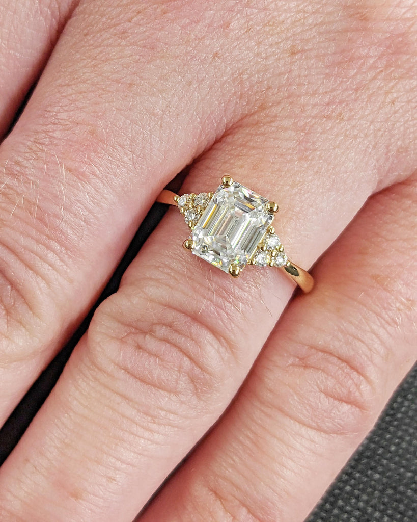 18k Gold Ring, Diamond Cluster Ring