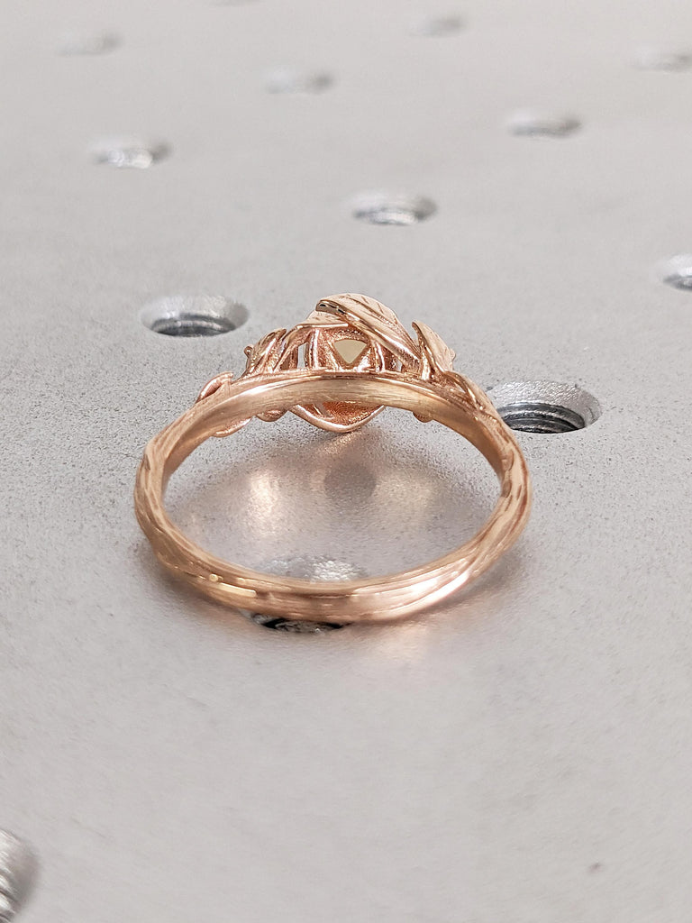Opal Engagement Ring, Dainty Opal Ring for Women, 18k Rose Gold Opal Ring, White Opal Promise Ring, Vintage Style Ring, Nature Inspired Ring