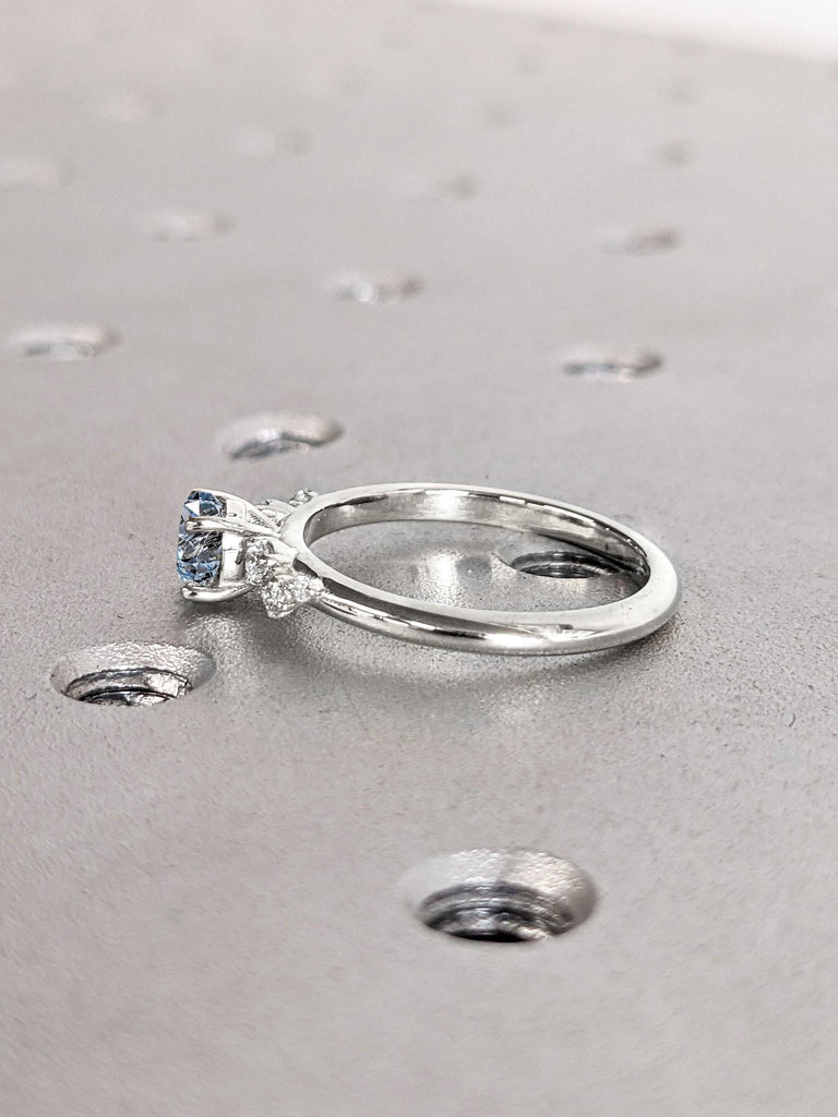 1 Carat, 2ct Aquamarine Ring | Handmade Round Cut Ring | White Gold Ring Beautiful Engagement Ring | Wedding Ring, Promise Ring Women Gift