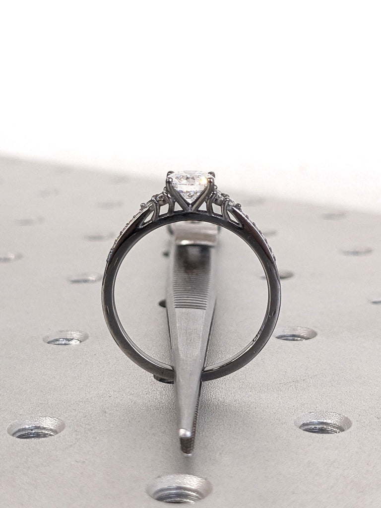 D Color VS1 Lab Grown Diamond Art Deco Promise Ring | Woman Bridal Ring | Multi Stone Ring | Alternative Wedding Ring | Gothic Engagement