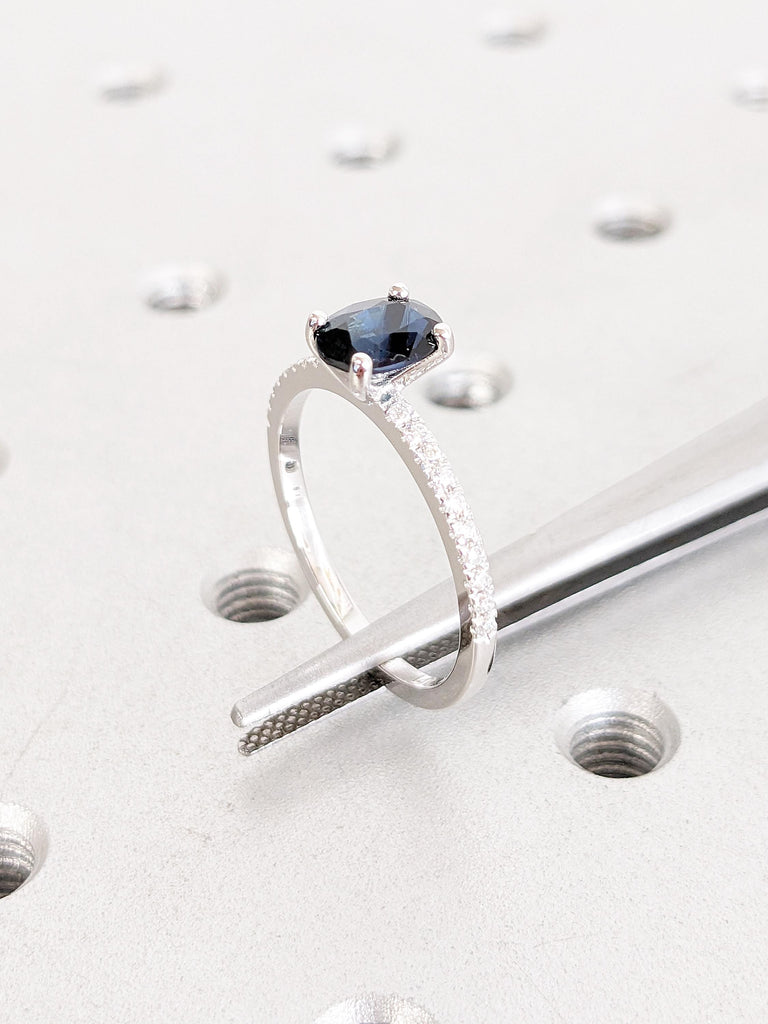 White Gold Ring, Birthstone Ring