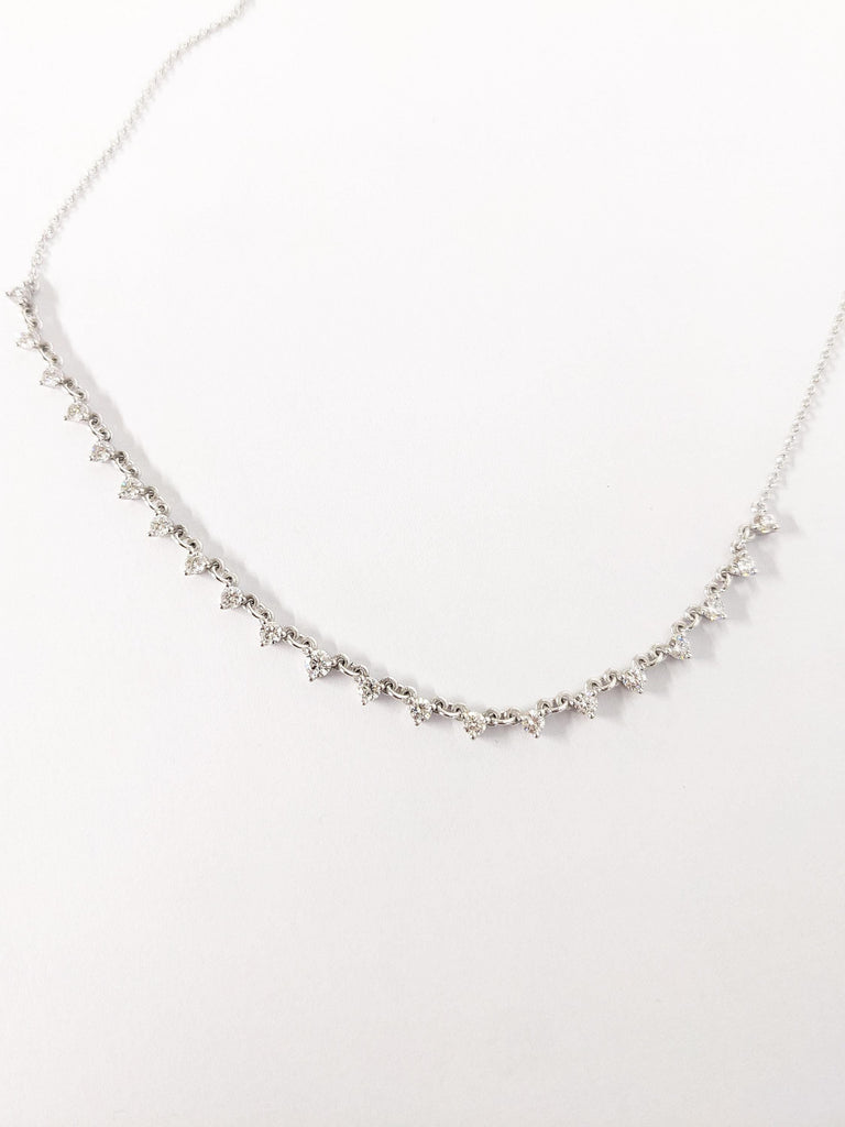 Starstruck Moissanite Necklace | White Gold Necklace | Floating Moissanite Necklace | Unique Necklace | Best Gift for Mom | Necklace Pendant