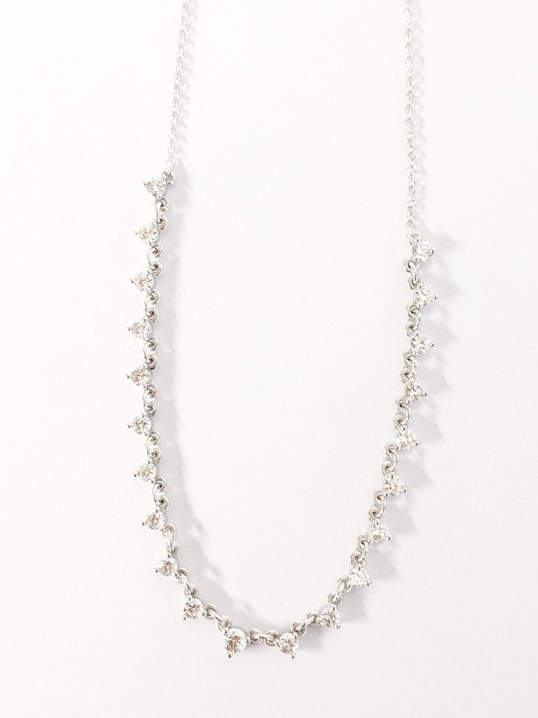 White Gold Chain Necklace | Diamond by the Yard Necklace | Anniversary Necklace | Diamond Jewelry | Necklace for Women | Unique Gift for Mum