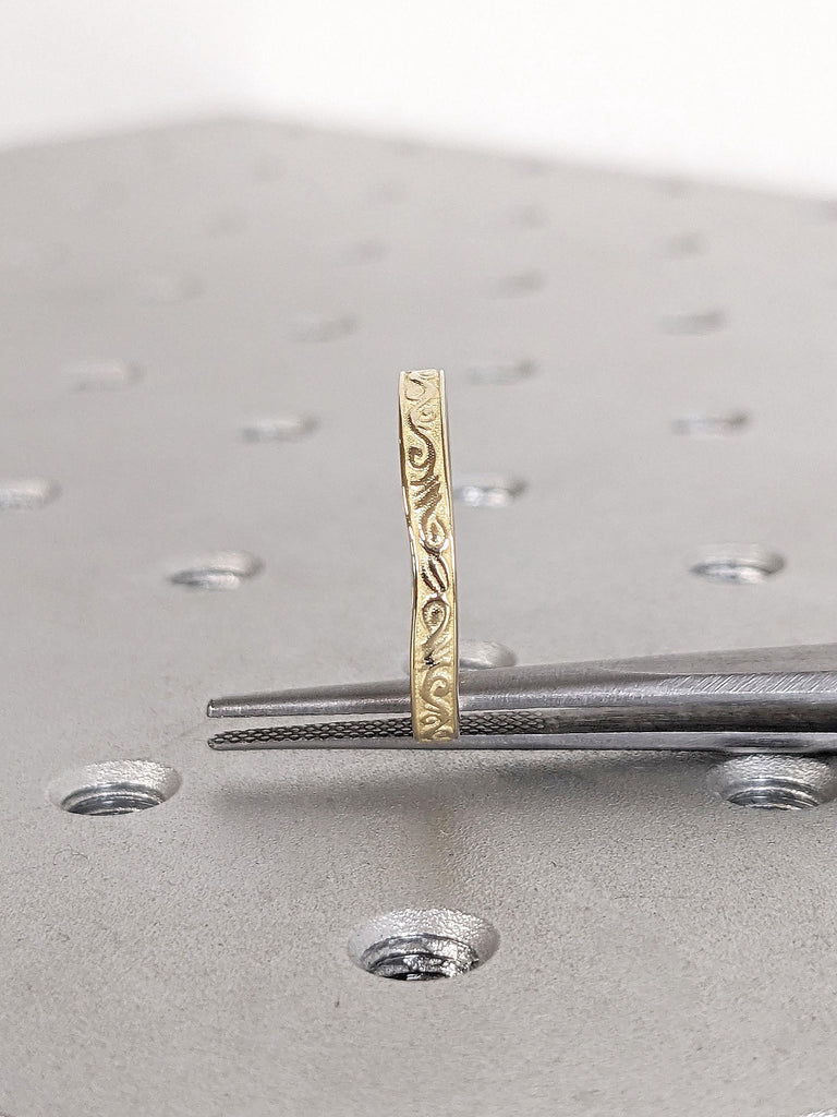 Antique Gold Ring | Filigree Wedding Band | Solid Gold Women Wedding Ring