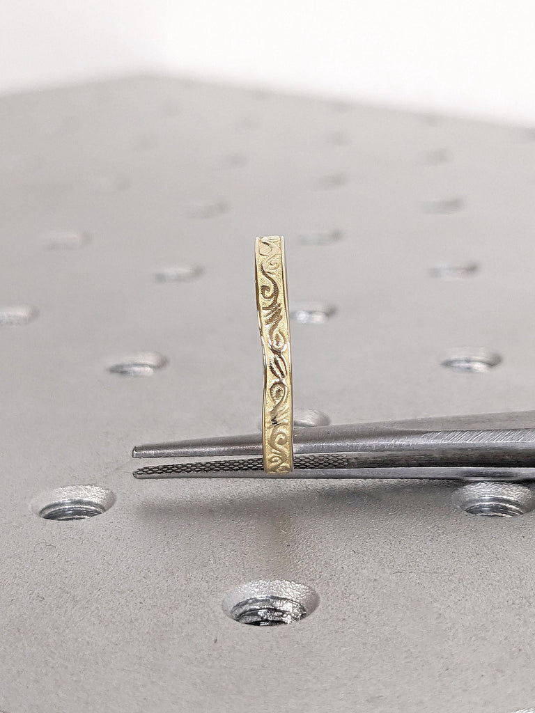 Antique Gold Ring | Filigree Wedding Band | Solid Gold Women Wedding Ring