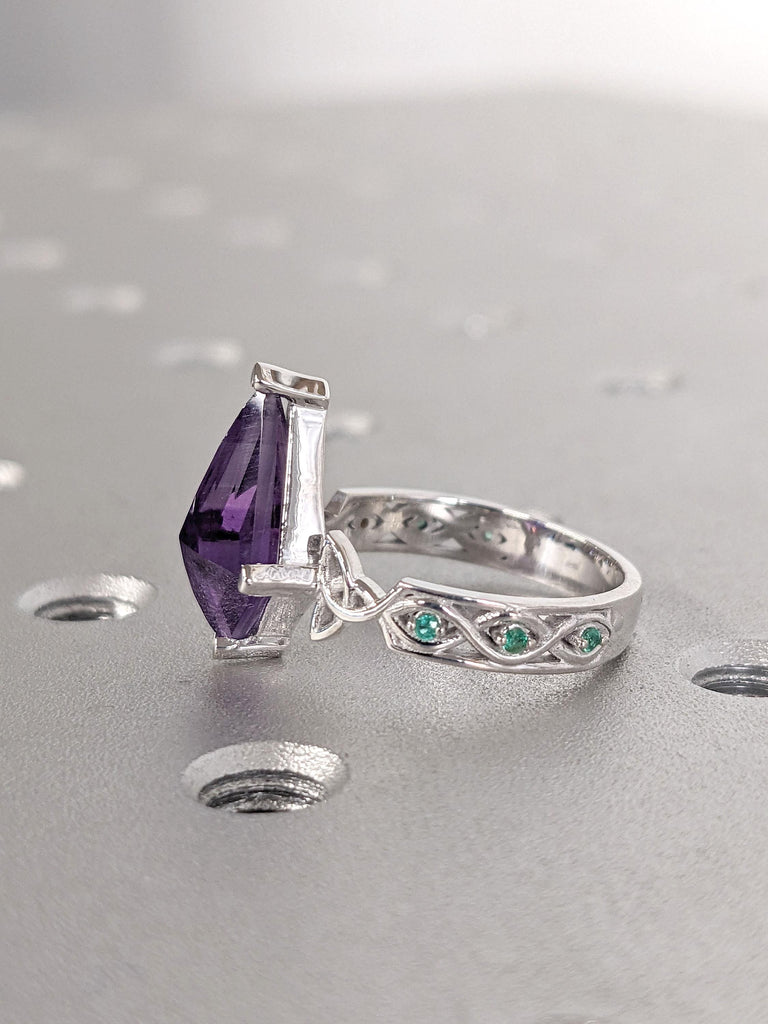 Unique Celtic Knot Engagement Ring | Woman Bridal Ring Proposal Ring