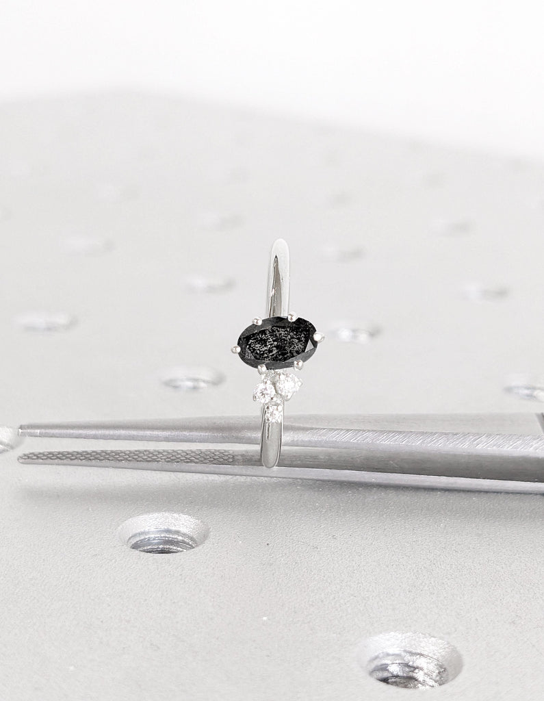 Unique Moissanite Cluster Ring,