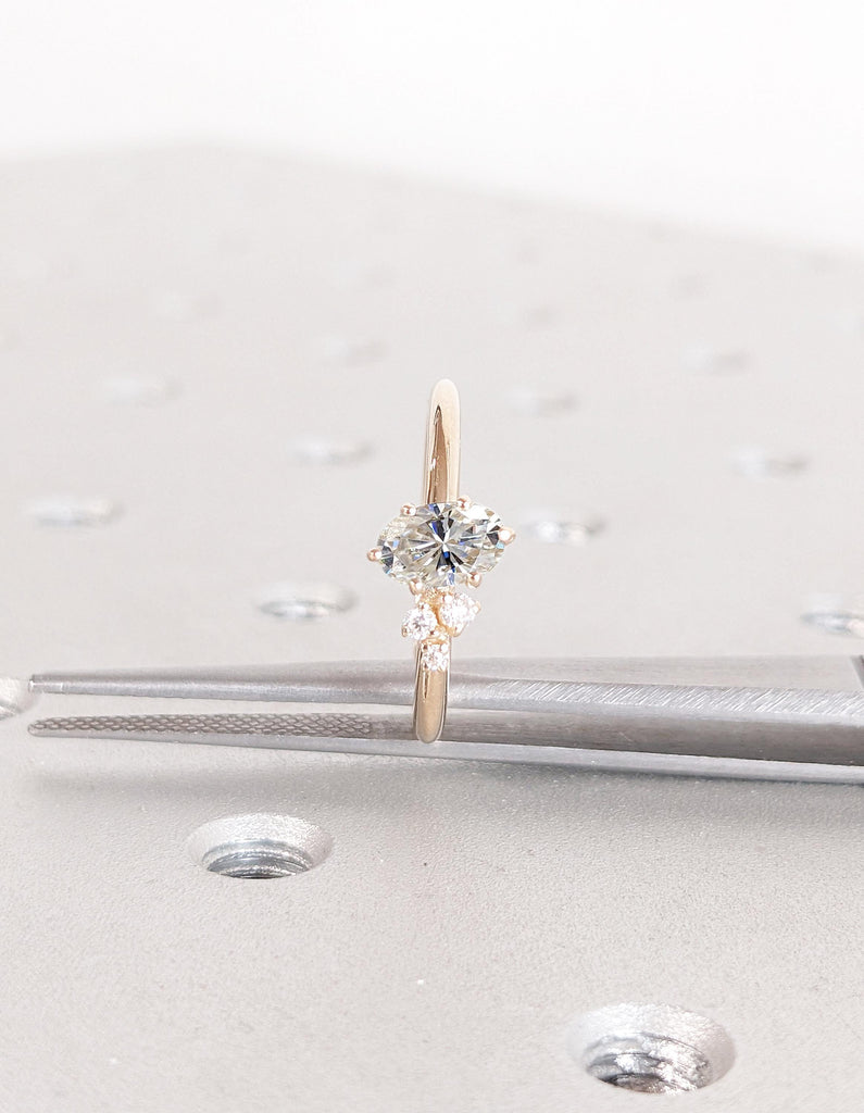 Dainty Rose Gold Ring, Moissanite Rings for Women