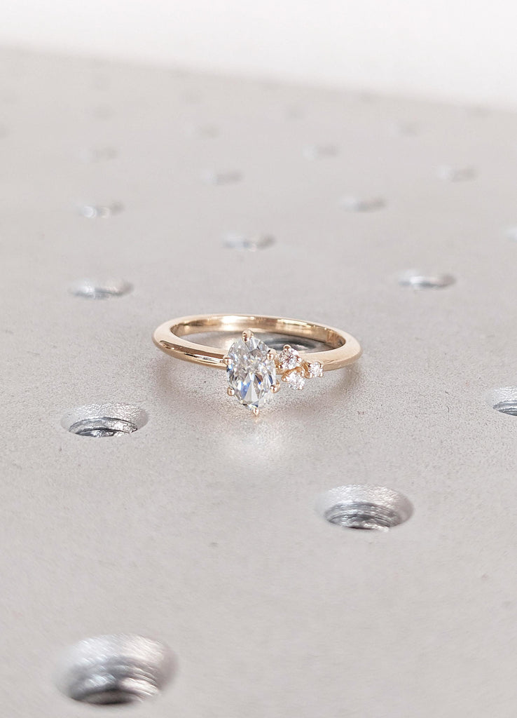 Women Wedding Ring, Oval Moissanite Engagement Ring