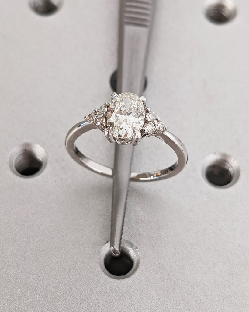 Oval Moissanite Engagement Ring | 14K Gold Engagement Ring | Vintage Engagement Ring Oval Moissantie Dainty Ring | Anniversary Promise Ring