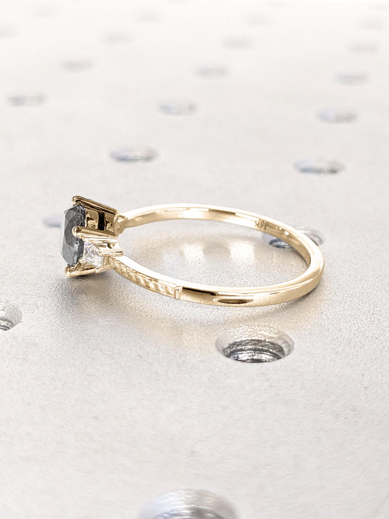 14k Yellow Gold Rings for Women | Thin Gold Ring | Dainty Engagement Ring | Diamond Engagement Ring