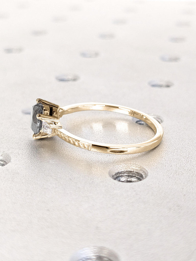 14k Yellow Gold Rings for Women | Thin Gold Ring | Dainty Engagement Ring | Diamond Engagement Ring