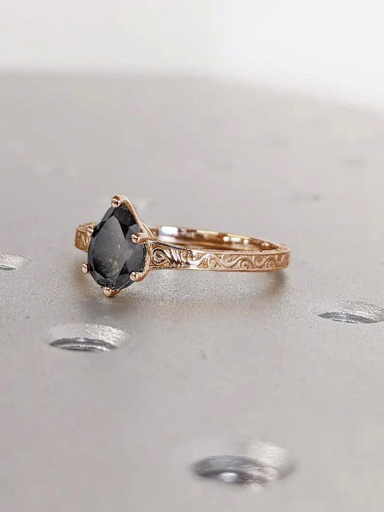 Handmade Vintage Filigree Wedding Ring | Woman Bridal Ring | Pear cut Engagement Ring