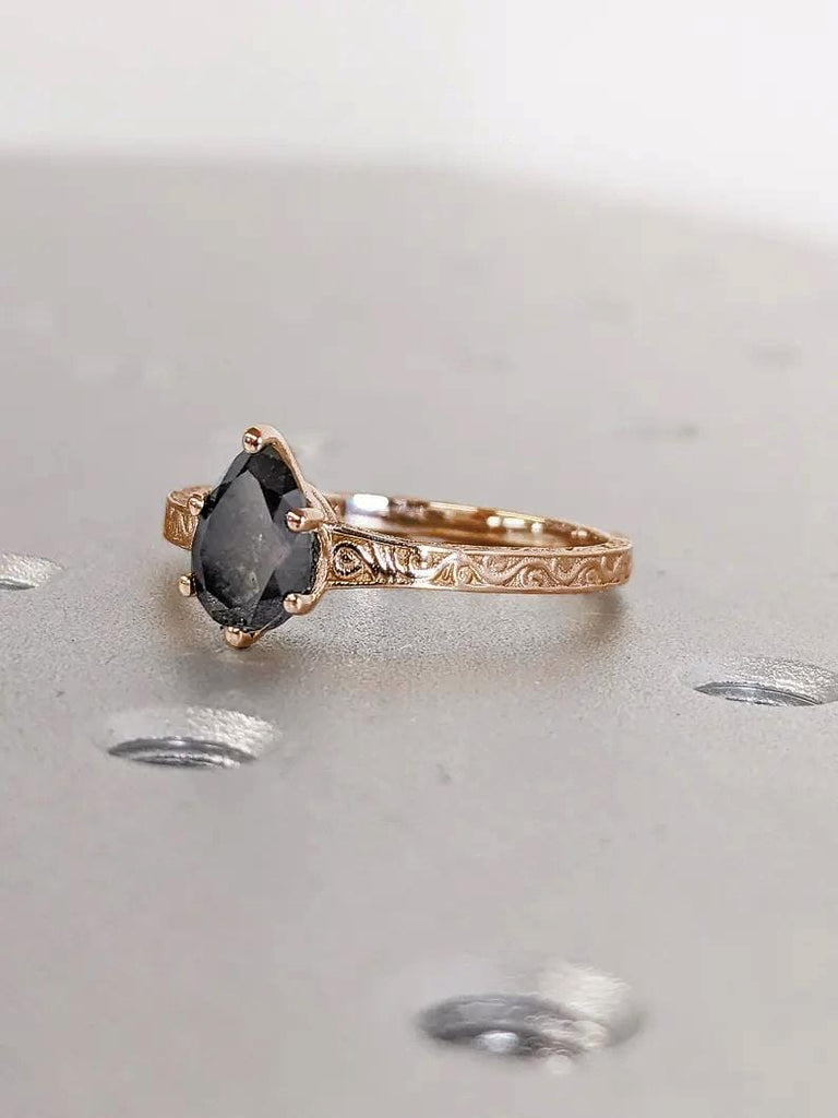 Handmade Vintage Filigree Wedding Ring | Woman Bridal Ring | Pear cut Engagement Ring