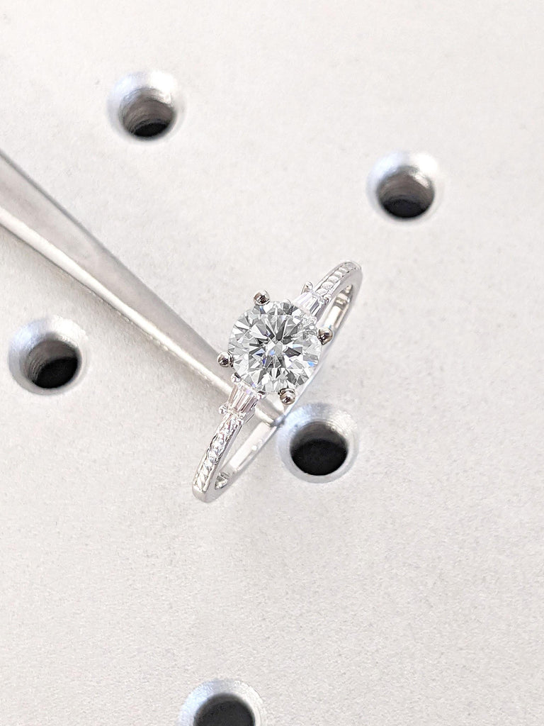 Vintage D/F Color VS1 Lab Grown Diamond Engagement Ring | Round cut Diamond Ring | 14K Gold Ring Unique Women Promise Ring For Her | Handmade Ring