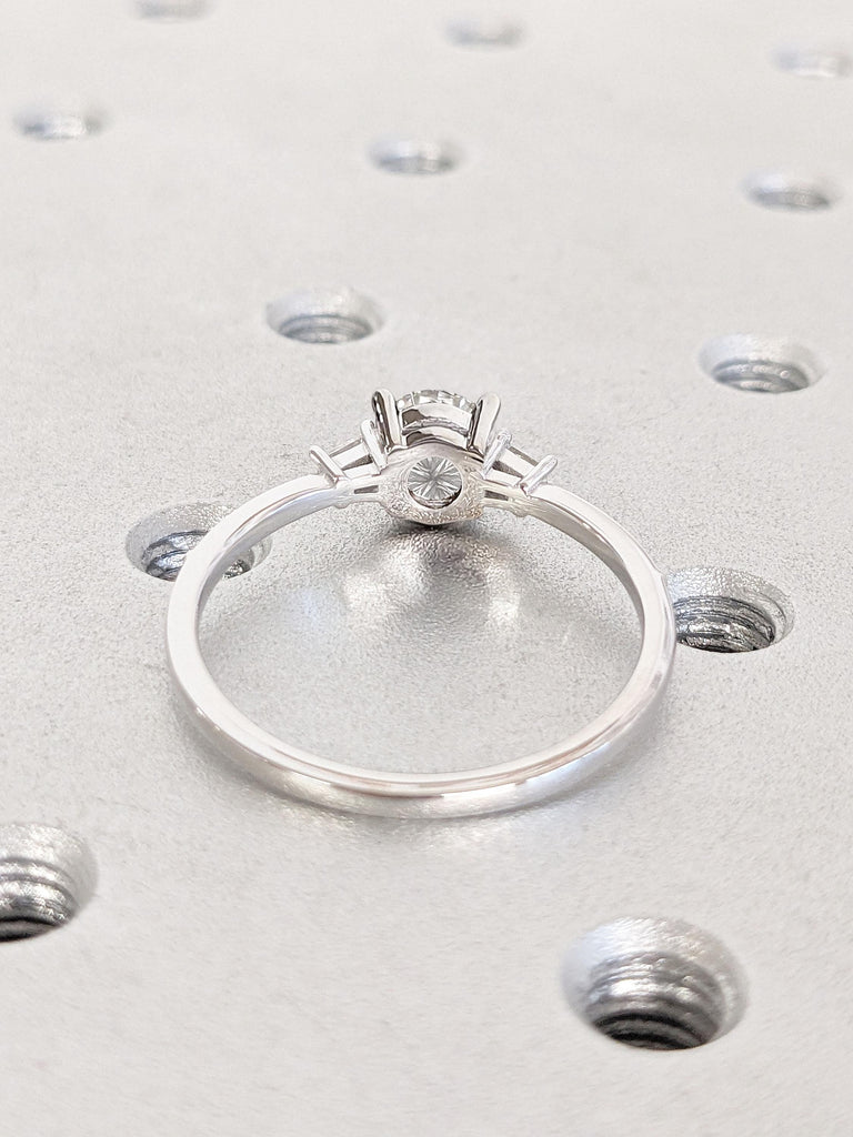 14k White Gold Promise Ring for Her | Thin Gold Ring | Dainty Engagement Ring | VVS Diamond Engagement Ring | Twist Rope Ring | Wedding Ring