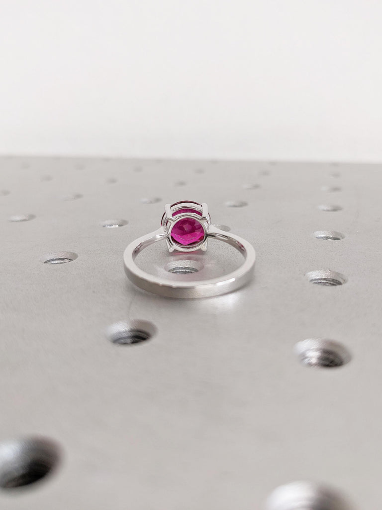 Lab Ruby White Gold Ring