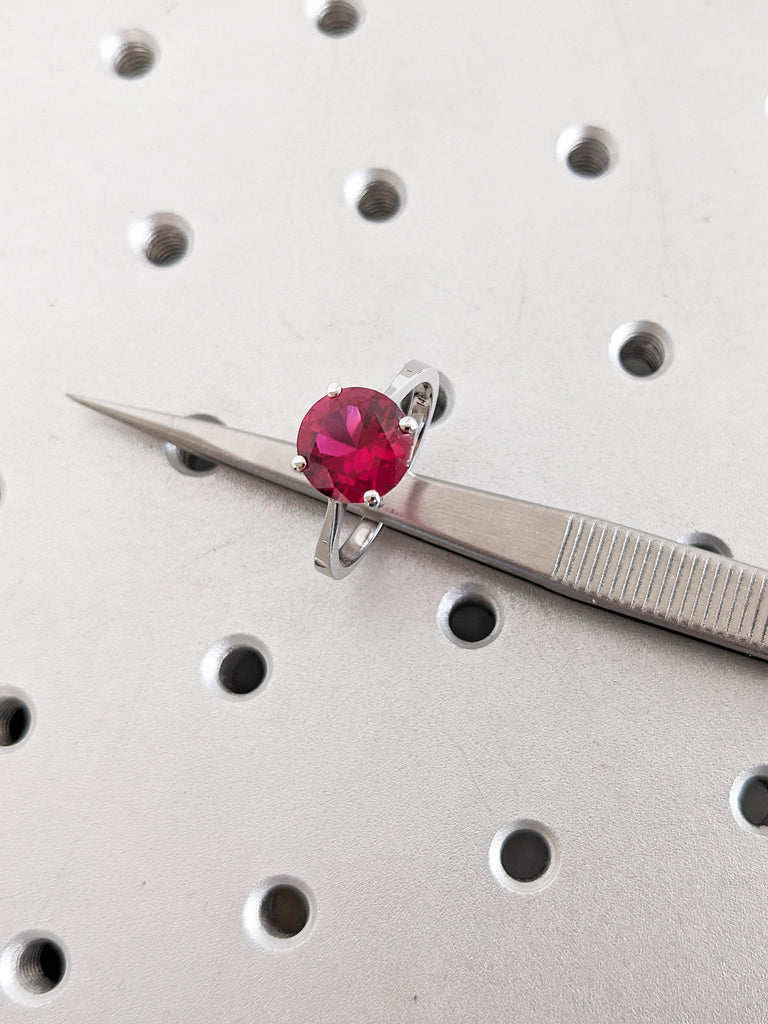 Ruby Engagement Ring, Vintage Ruby Ring, 14k Gold Ring, Lab Ruby Rings for Women, Ruby Birthstone Rings, Ruby Jewelry, Gold Statement Ring