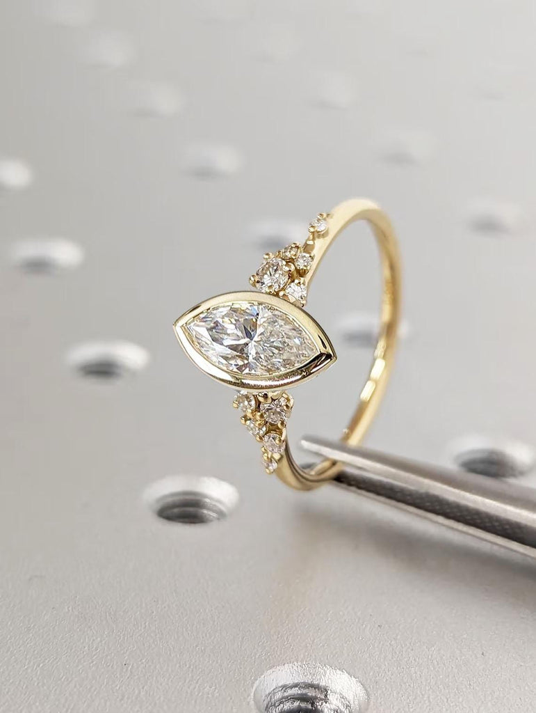 Marquise Moissanite Engagement Ring