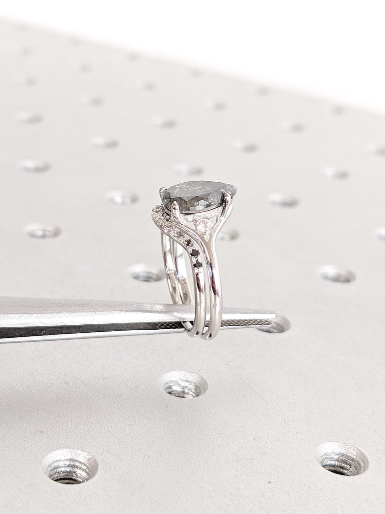 Salt and Pepper Diamond Ring
