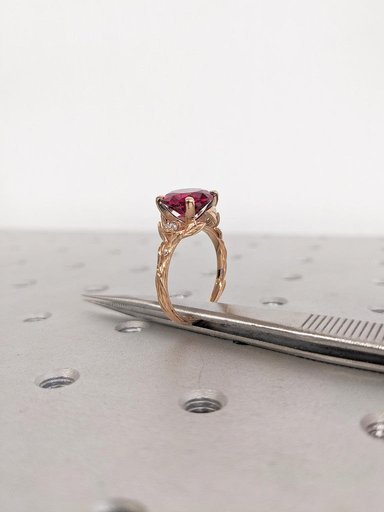 18k Rose Gold Ring, Unique Floral Ring
