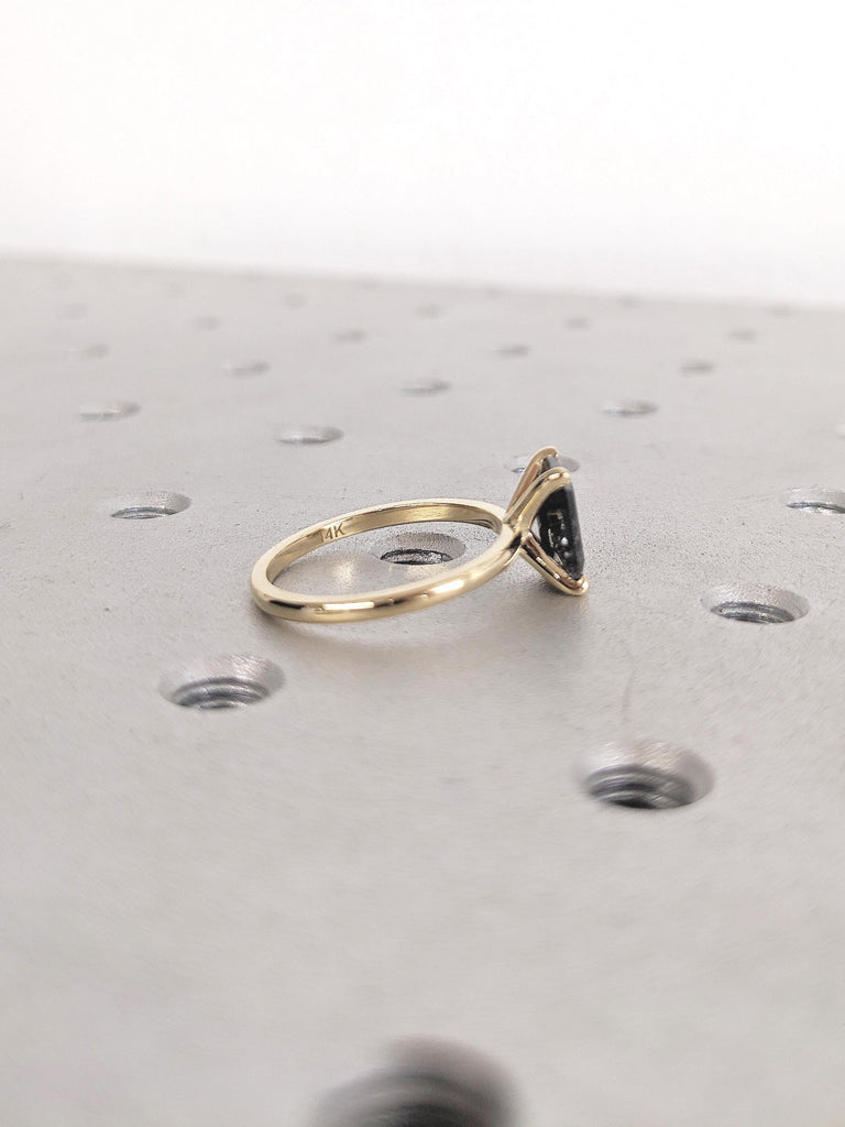 Solitaire Ring, Solid Gold Ring