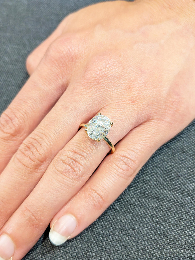 14k Gold Ring, Lab Diamond Ring