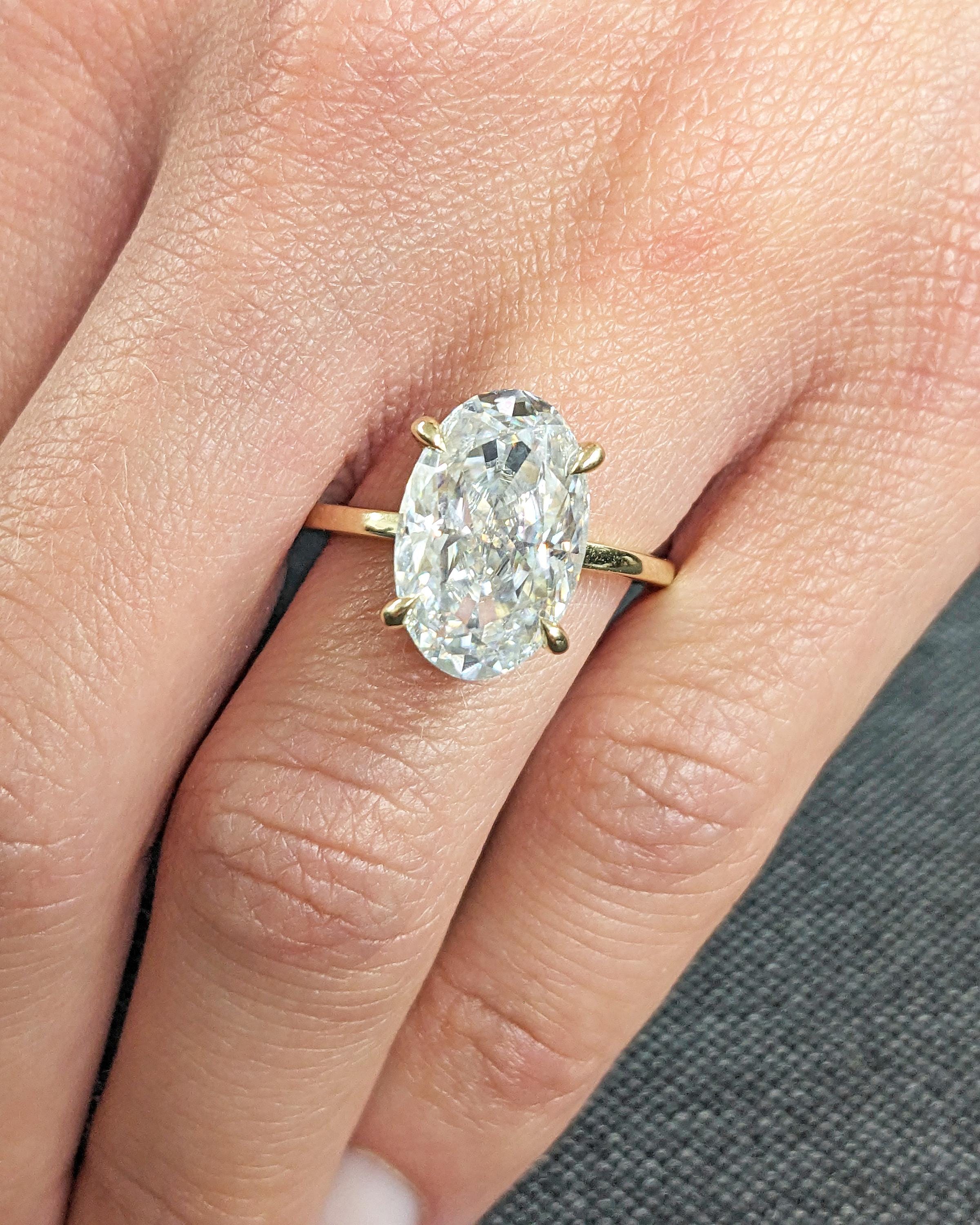 5ct Crushed Ice Lab Diamond Oval Engagement Ring, Oval Lab Diamond