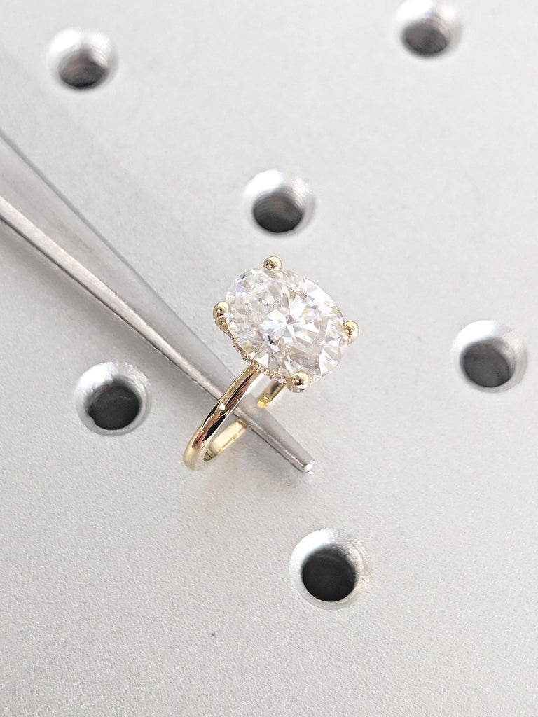 Hidden Halo Moissanite Engagement Ring