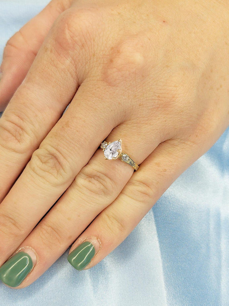 1ct, 1.5CT, 2 Carat Engagement Ring | Best Man Made Diamond Ring | Solid Gold Promise Ring | Bridal Gift