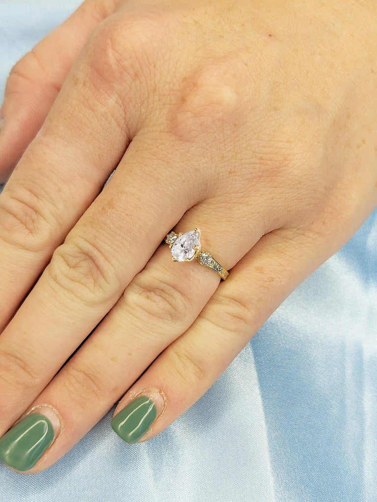 1ct, 1.5CT, 2 Carat Engagement Ring | Best Man Made Diamond Ring | Solid Gold Promise Ring | Bridal Gift