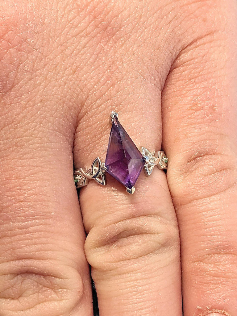 Amethyst Celtic Knot Ring by Braverman Jewelry • Unique Vintage Purple Gemstone Ring • Minimalist Amethyst Jewelry • Birthday Gift