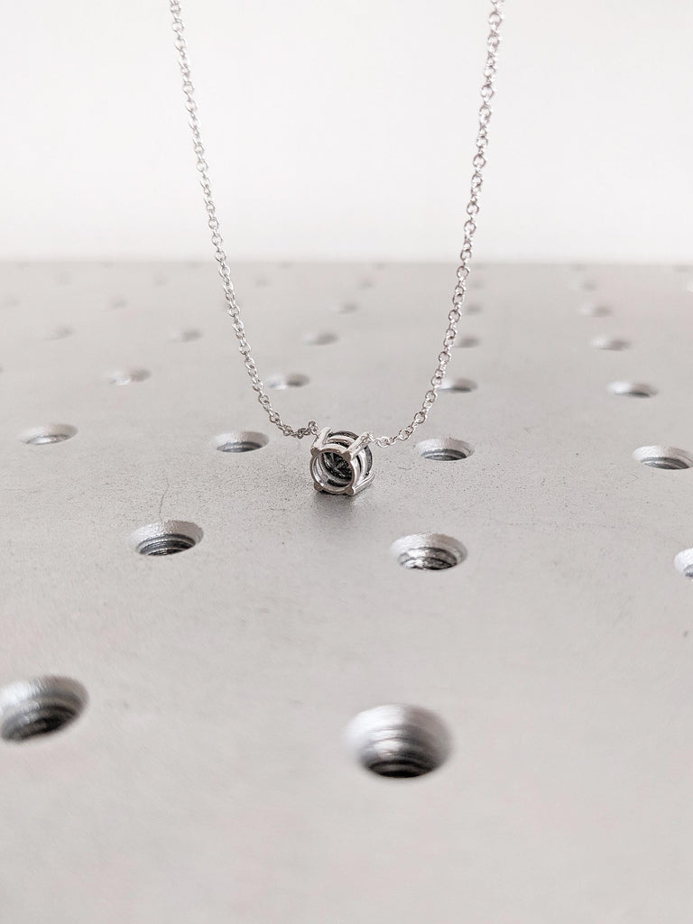 Raw Diamond Pendant, Handmade Necklace