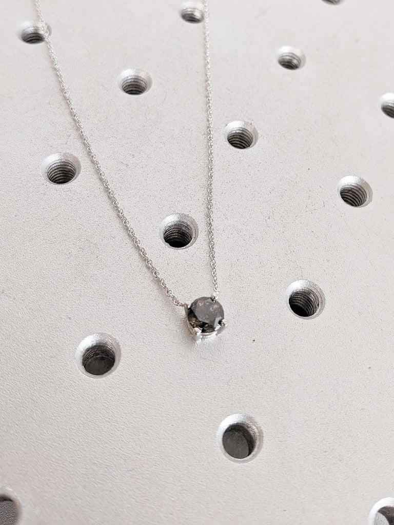Salt and Pepper Diamond Necklace Pendant