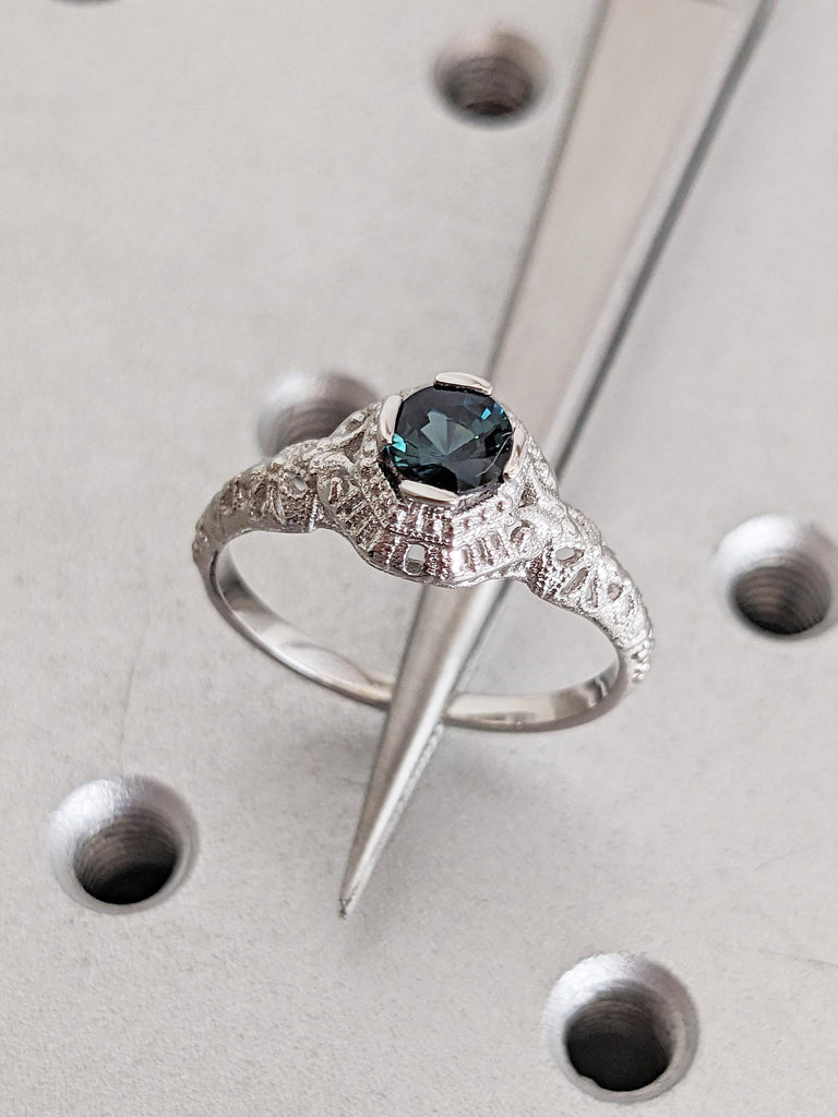 Art Nouveau Sapphire Engagement Ring
