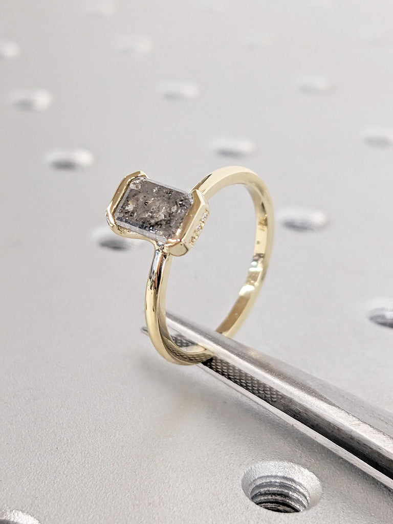 Bezel Engagement Ring, Unique Ring