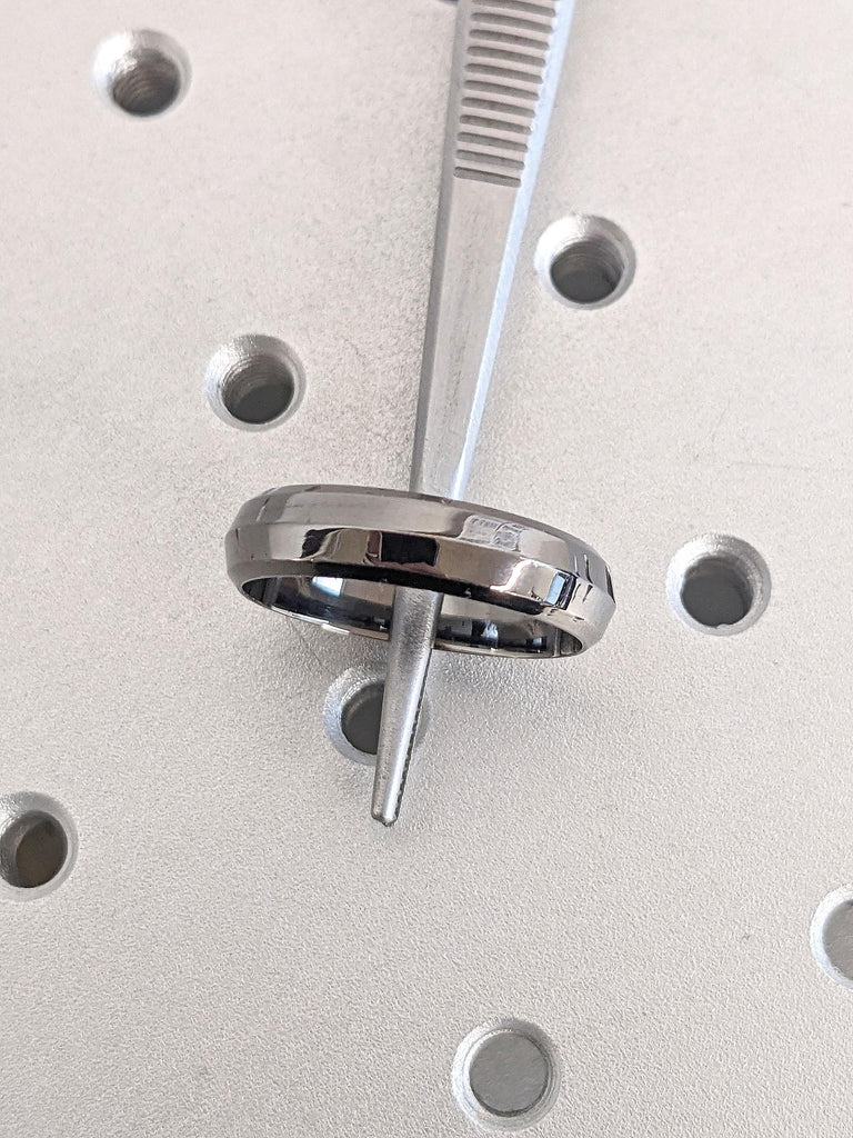 14K Black Gold Men's Beveled Edge Wedding Band 6MM | 14K Solid Gold Ring Simple Wedding Band | Polished Finish Gold Ring | Couples Ring