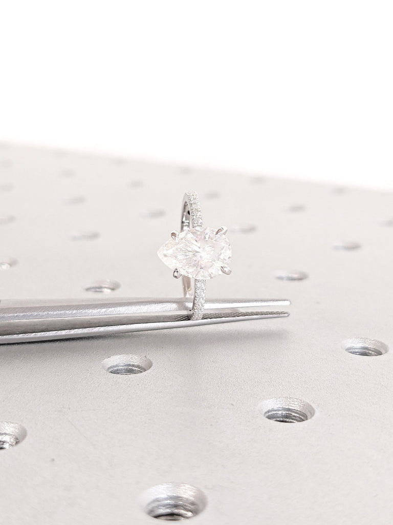 White Gold Ring, Pear Engagement Ring