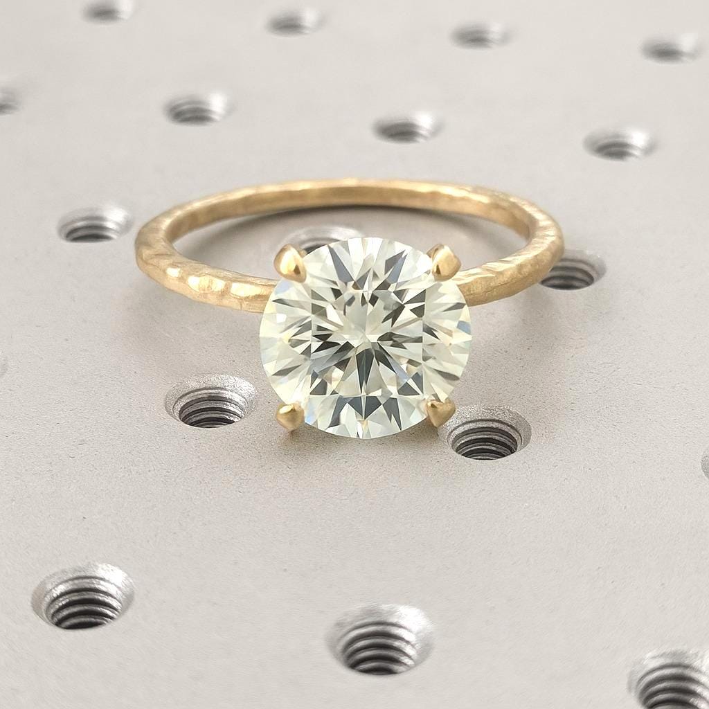 1ct, 1.5ct Round Cut Moissanite Engagement Ring, Classic 4-Prong Whisper Thin Solitaire Ring, Minimalist Bridal Ring, Anniversary Promise Ring