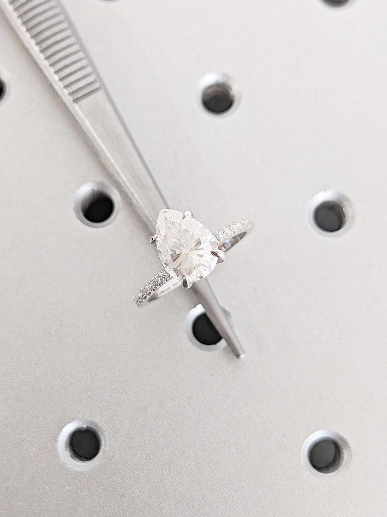 Dainty White Gold Half Eternity Ring