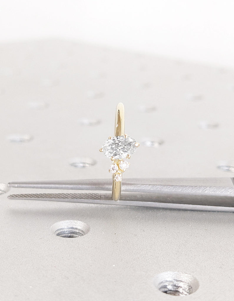 Moissanite Cluster Ring