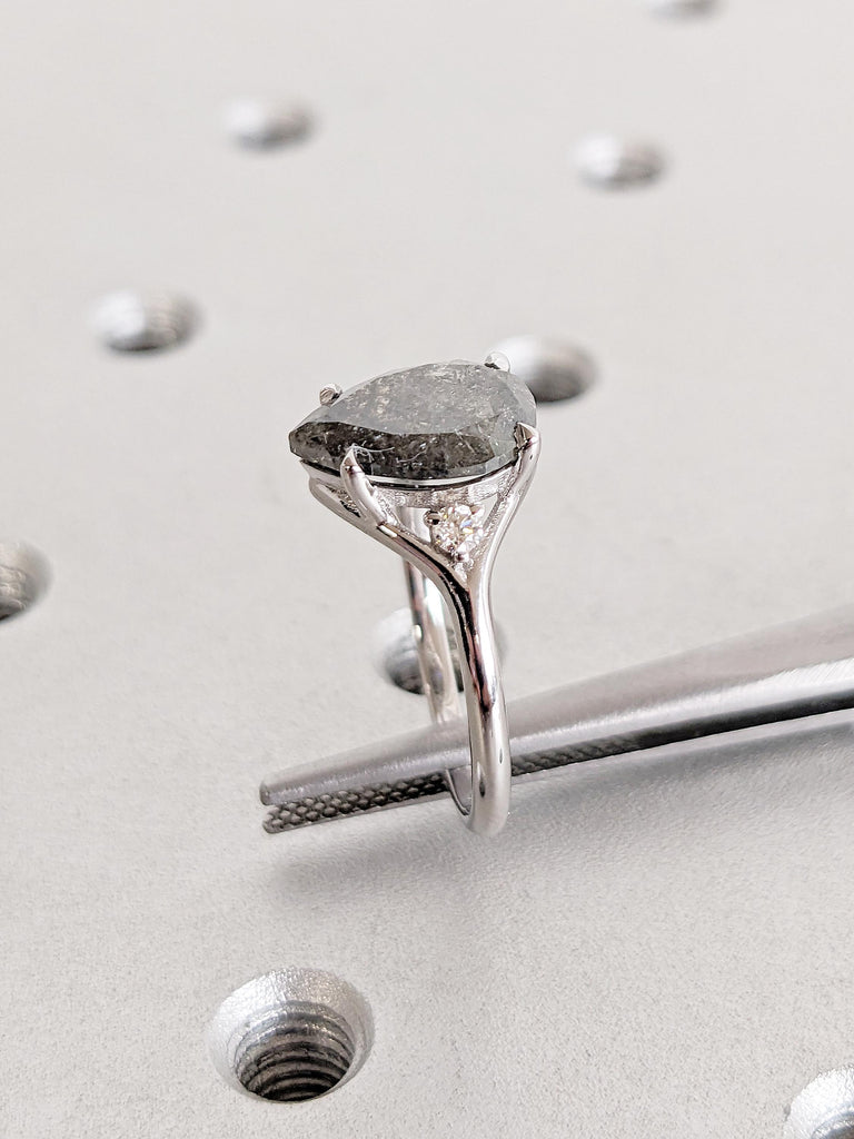 Gold Engagement Ring, Dainty Diamond Ring