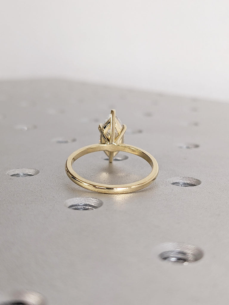 Marquise Engagement Ring, 14k Gold Ring, Lab Diamond Engagement Ring, Statement Rings for Women, Simple Lab Grown Diamond Ring, Promise Ring