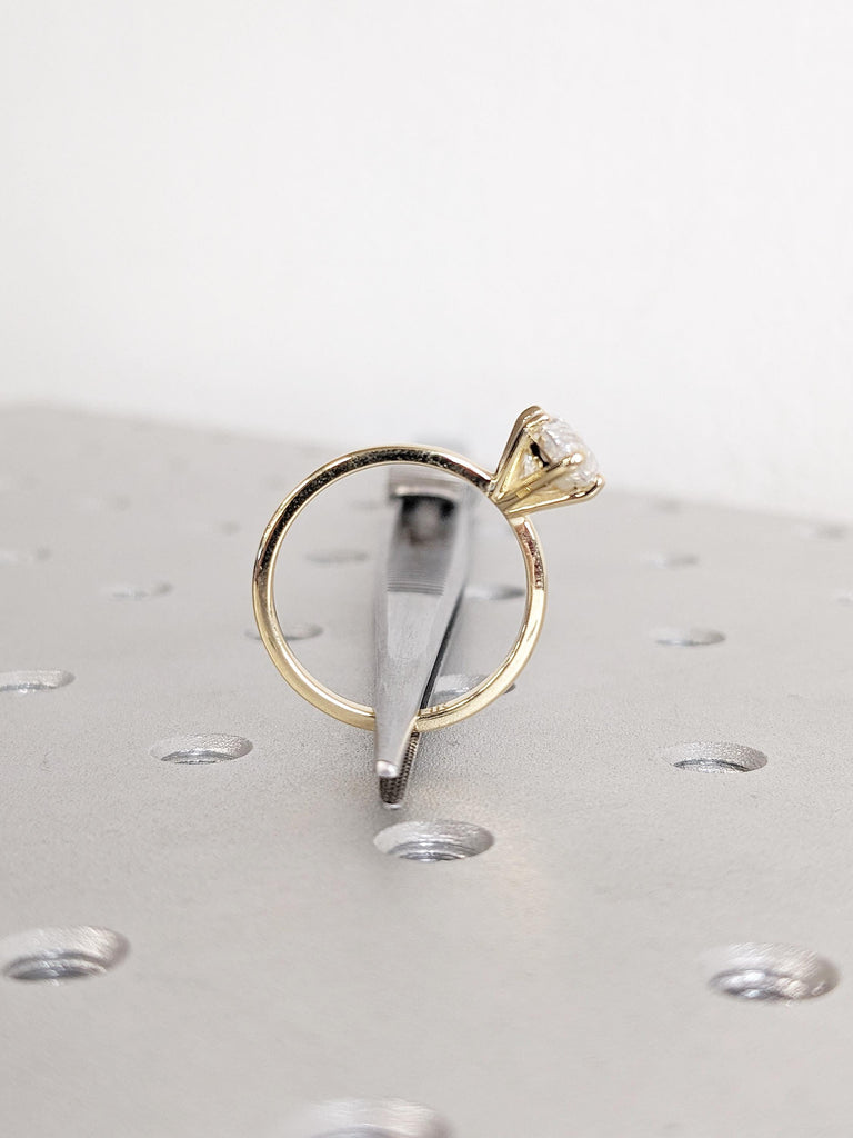 Marquise Moissanite Ring, 14k Yellow Gold Engagement Ring, Personalized Statement Ring, Solitaire Rings, Wedding Anniversary Gift for Her