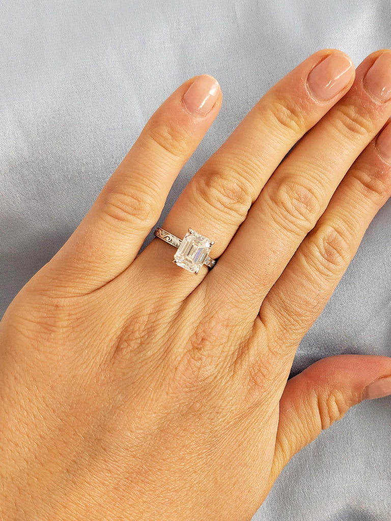 Unique Solitaire Ring, Dainty 14k Gold Ring