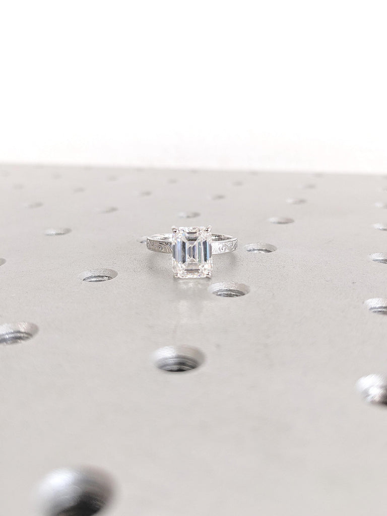 Filigree 14k White Gold Ring, Women Wedding Ring