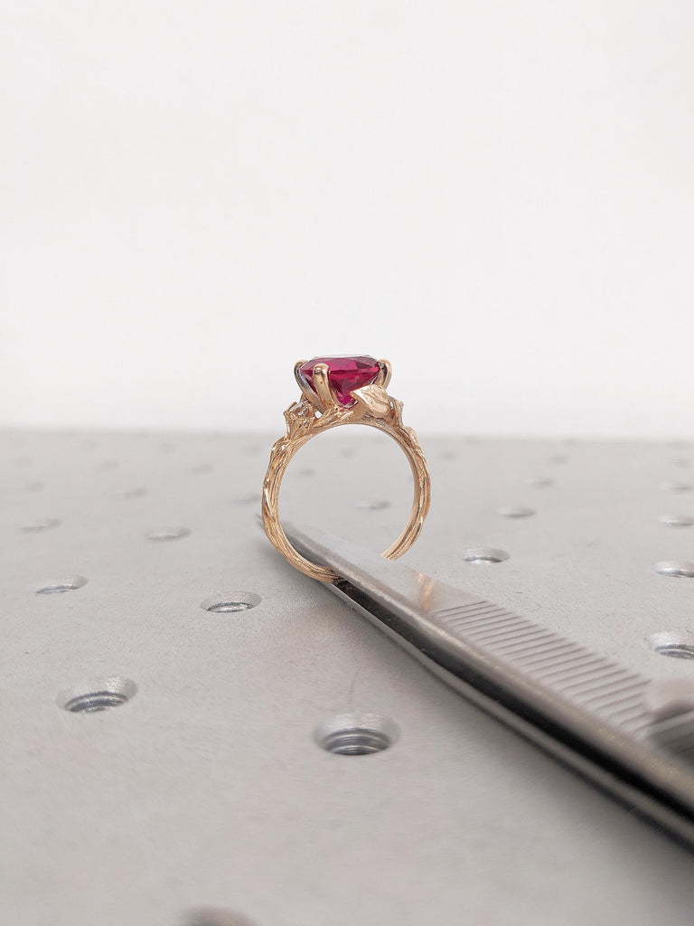 Art Deco Lab Ruby Rings for Women