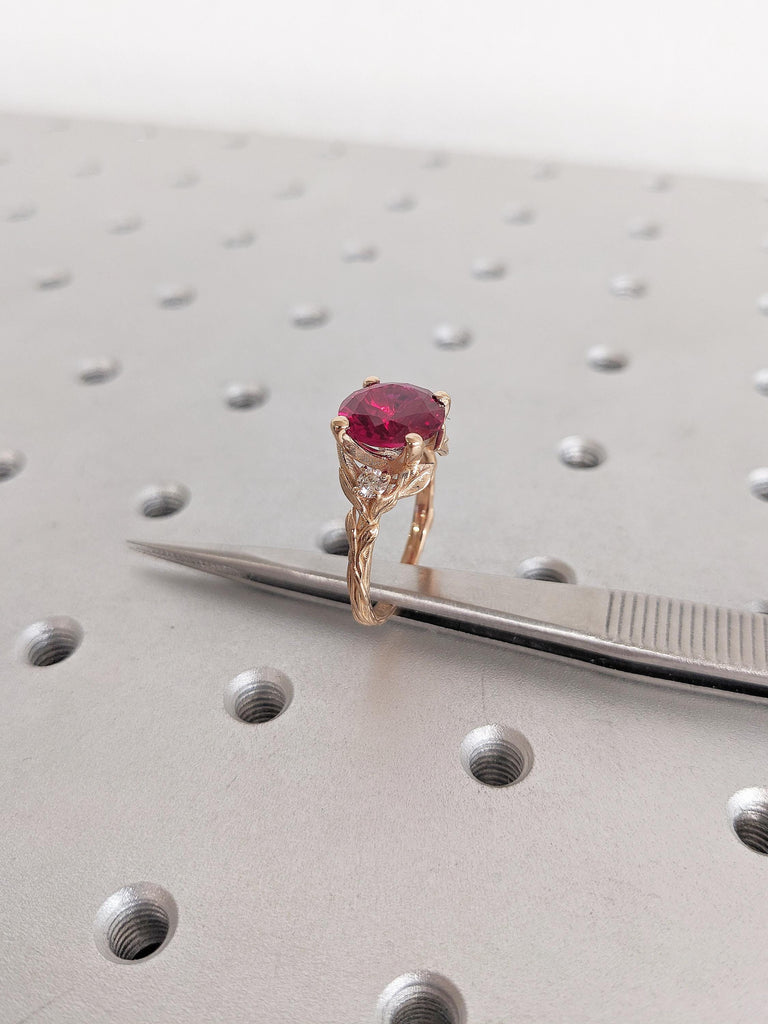 18k Rose Gold Ruby Engagement Ring