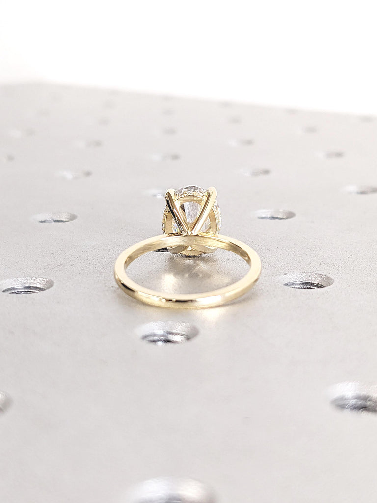 14k Gold Engagement Ring, 2.5ct Lab Created Diamond Solitaire Ring